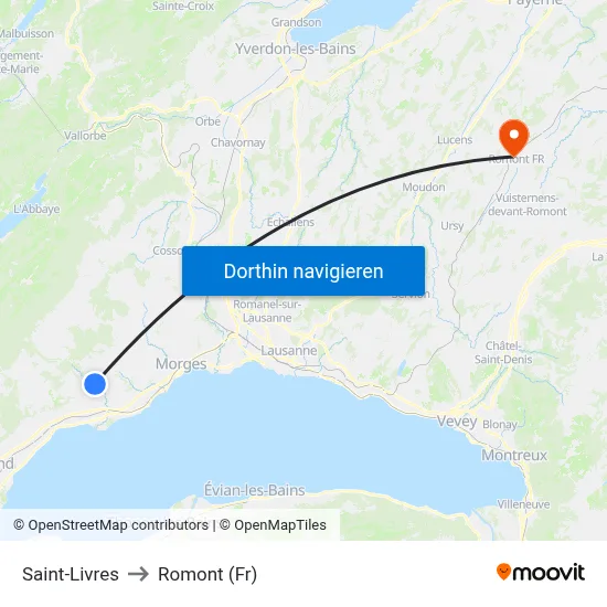 Saint-Livres to Romont (Fr) map