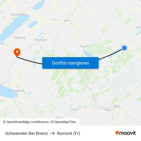 Schwanden Bei Brienz to Romont (Fr) map
