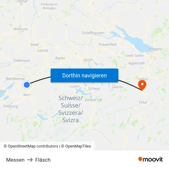 Messen to Fläsch map