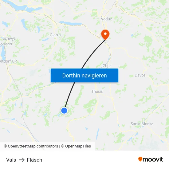 Vals to Fläsch map