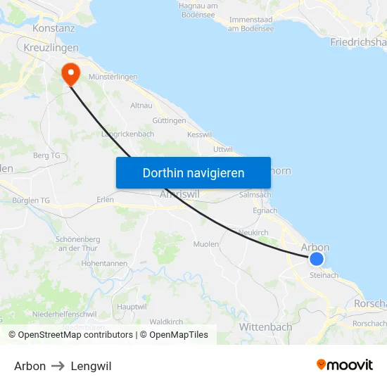 Arbon to Lengwil map