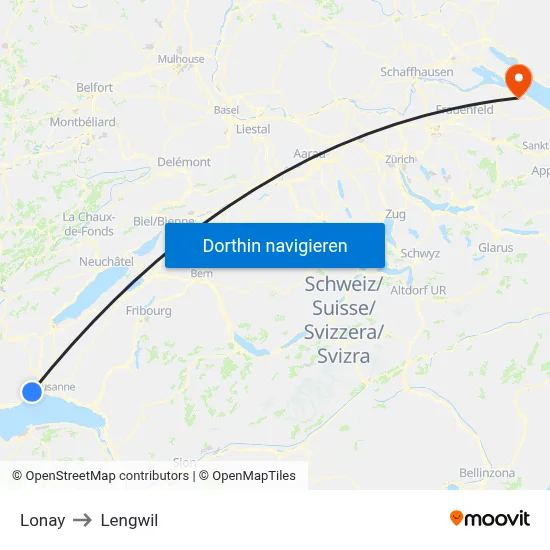 Lonay to Lengwil map