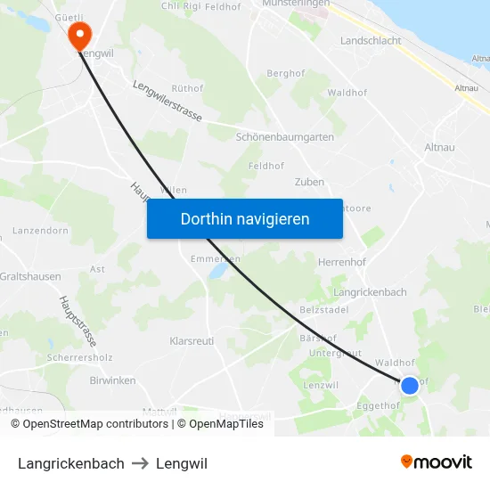 Langrickenbach to Lengwil map