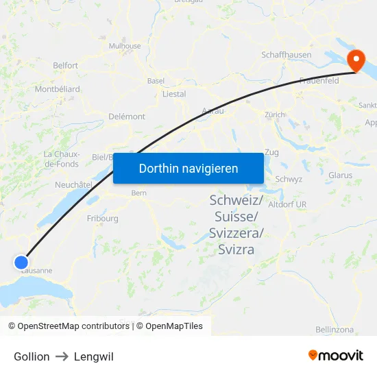 Gollion to Lengwil map