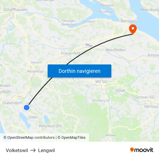 Volketswil to Lengwil map