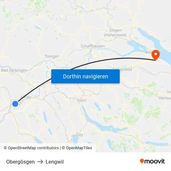 Obergösgen to Lengwil map