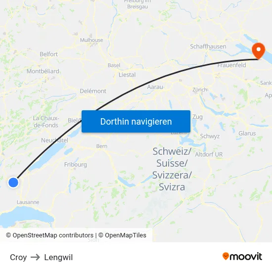 Croy to Lengwil map