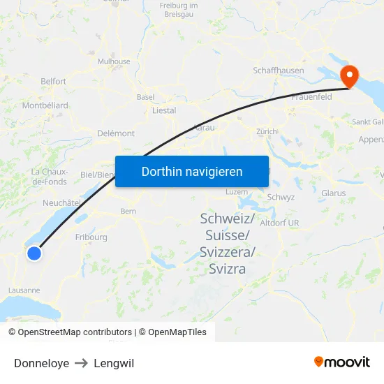 Donneloye to Lengwil map