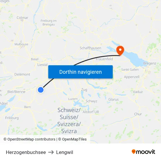 Herzogenbuchsee to Lengwil map
