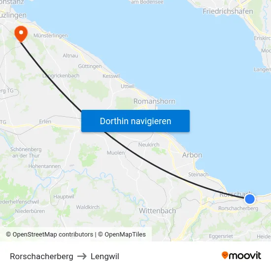 Rorschacherberg to Lengwil map