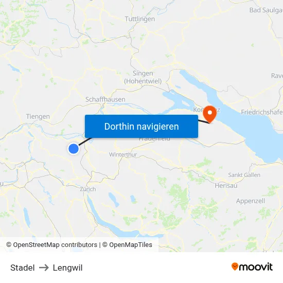 Stadel to Lengwil map