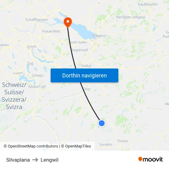 Silvaplana to Lengwil map