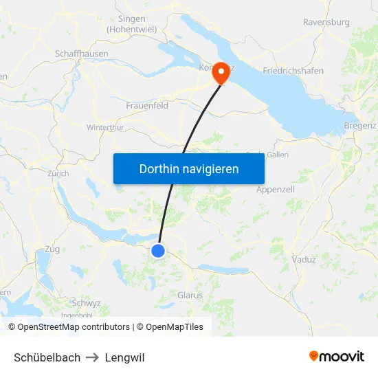 Schübelbach to Lengwil map