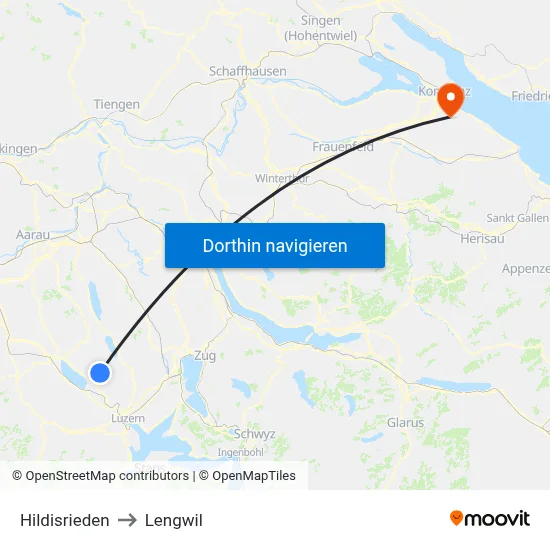 Hildisrieden to Lengwil map