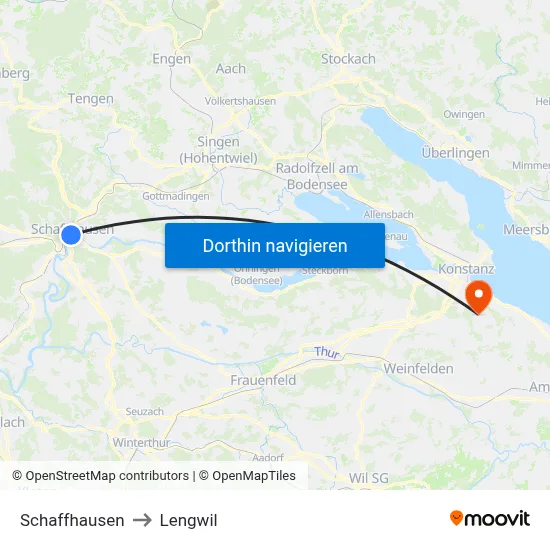 Schaffhausen to Lengwil map