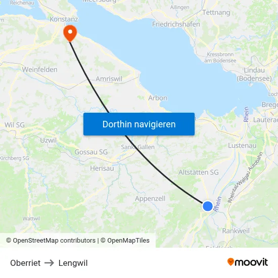 Oberriet to Lengwil map