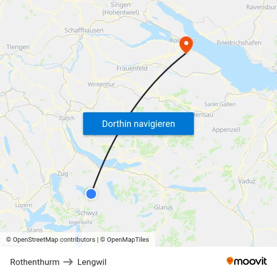 Rothenthurm to Lengwil map