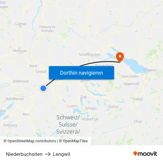 Niederbuchsiten to Lengwil map