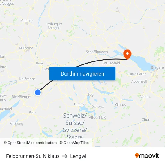 Feldbrunnen-St. Niklaus to Lengwil map