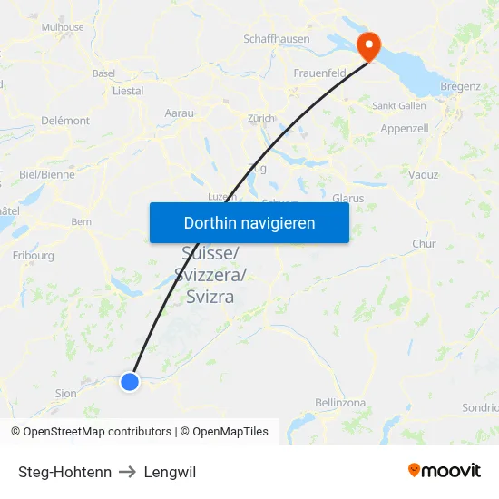 Steg-Hohtenn to Lengwil map