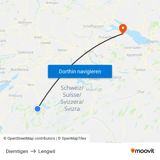 Diemtigen to Lengwil map