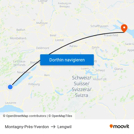 Montagny-Près-Yverdon to Lengwil map