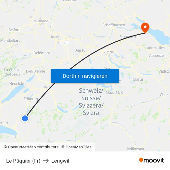 Le Pâquier (Fr) to Lengwil map