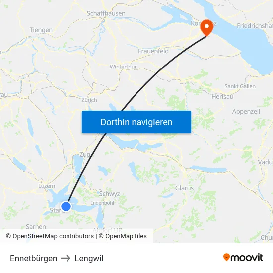 Ennetbürgen to Lengwil map