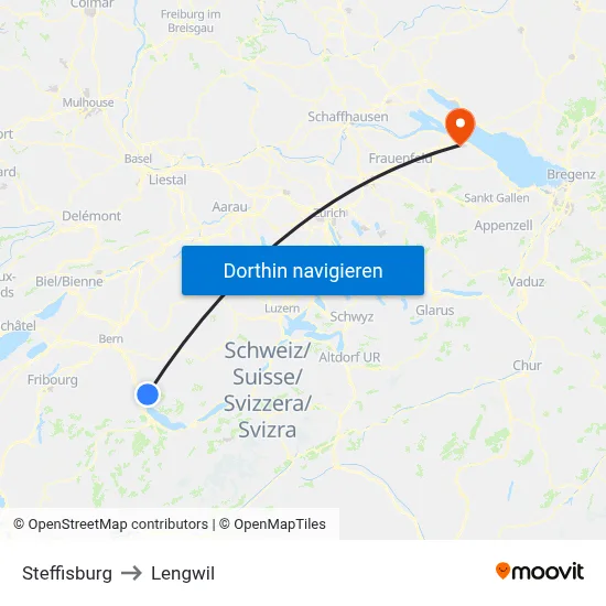 Steffisburg to Lengwil map
