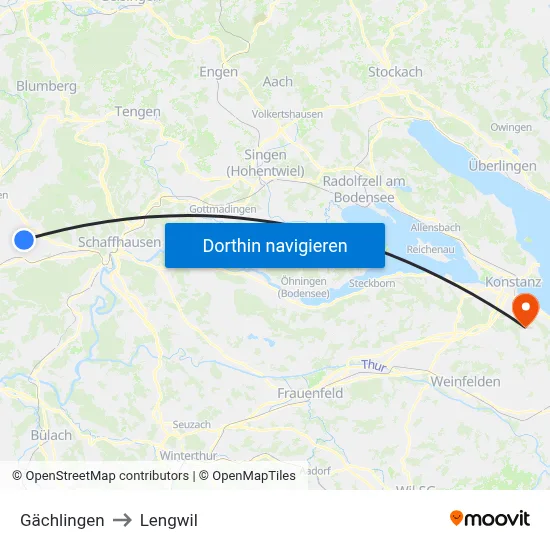 Gächlingen to Lengwil map