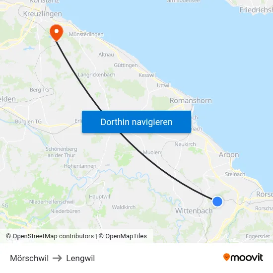Mörschwil to Lengwil map