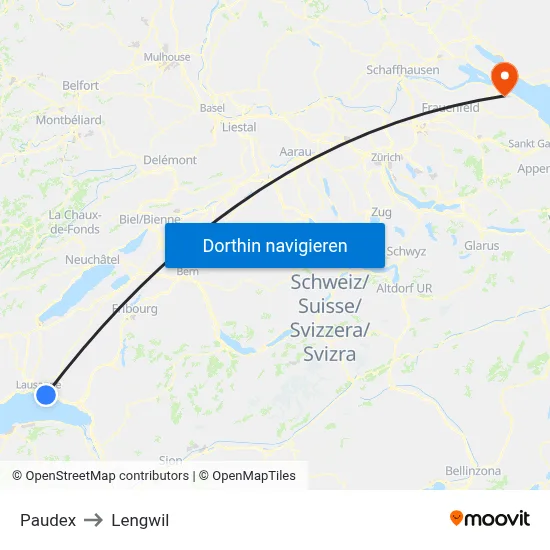 Paudex to Lengwil map