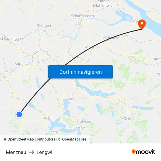 Menznau to Lengwil map