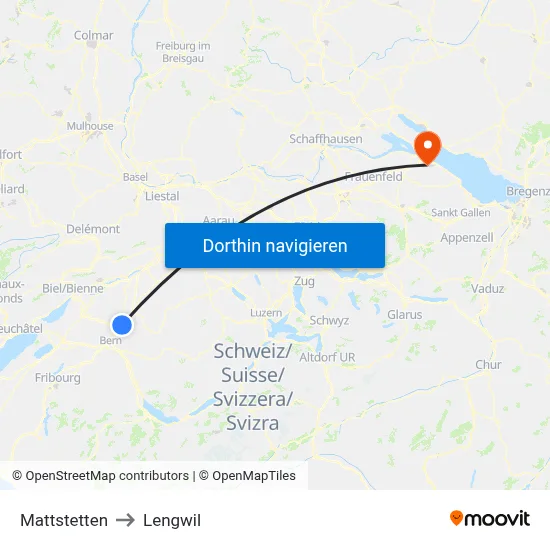 Mattstetten to Lengwil map