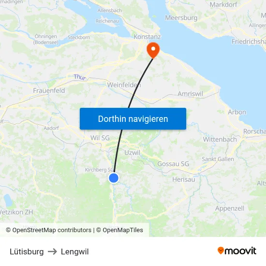 Lütisburg to Lengwil map