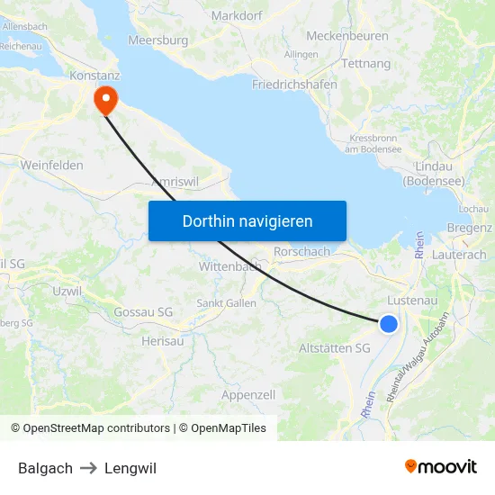 Balgach to Lengwil map
