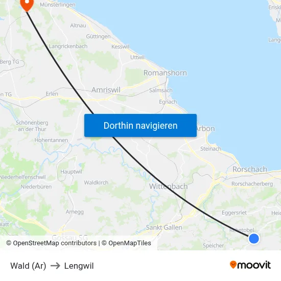 Wald (Ar) to Lengwil map