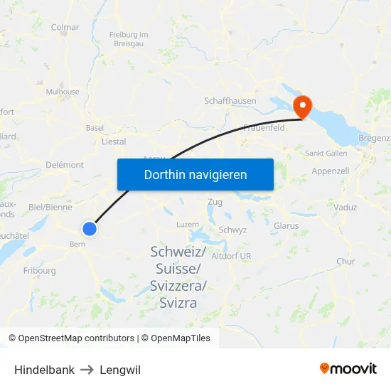 Hindelbank to Lengwil map