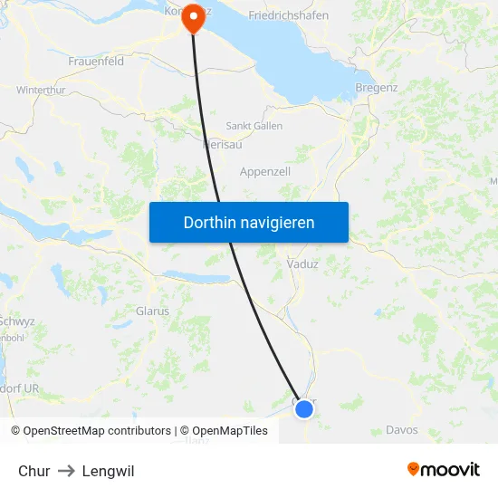 Chur to Lengwil map