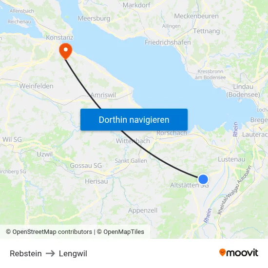 Rebstein to Lengwil map