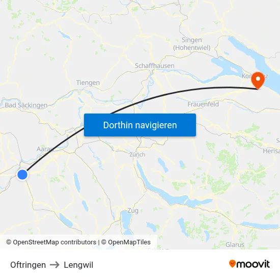Oftringen to Lengwil map