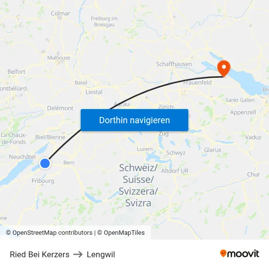 Ried Bei Kerzers to Lengwil map
