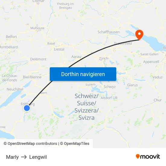 Marly to Lengwil map