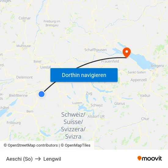 Aeschi (So) to Lengwil map