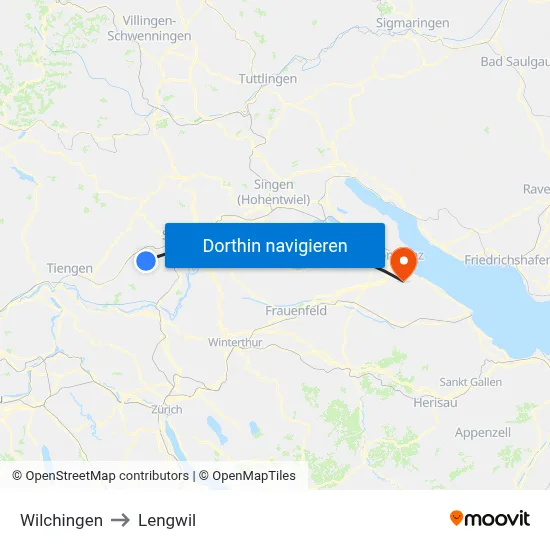 Wilchingen to Lengwil map