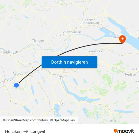 Holziken to Lengwil map