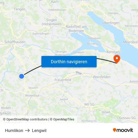 Humlikon to Lengwil map
