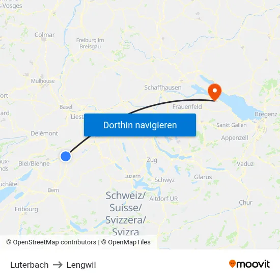 Luterbach to Lengwil map