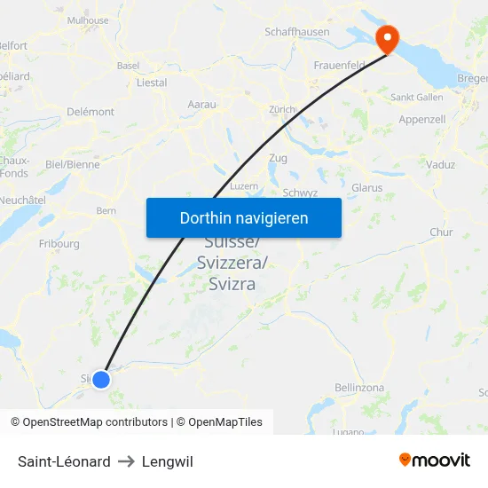 Saint-Léonard to Lengwil map