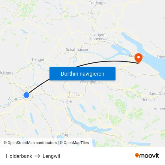 Holderbank to Lengwil map